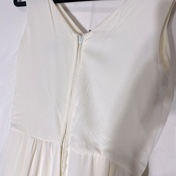 Vintage Diamond Tea Gown Cream Sleeveless Cropped Wide Leg Culotte Jumpsuit M - Picture 13 of 16